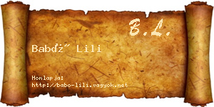 Babó Lili névjegykártya