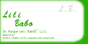 lili babo business card